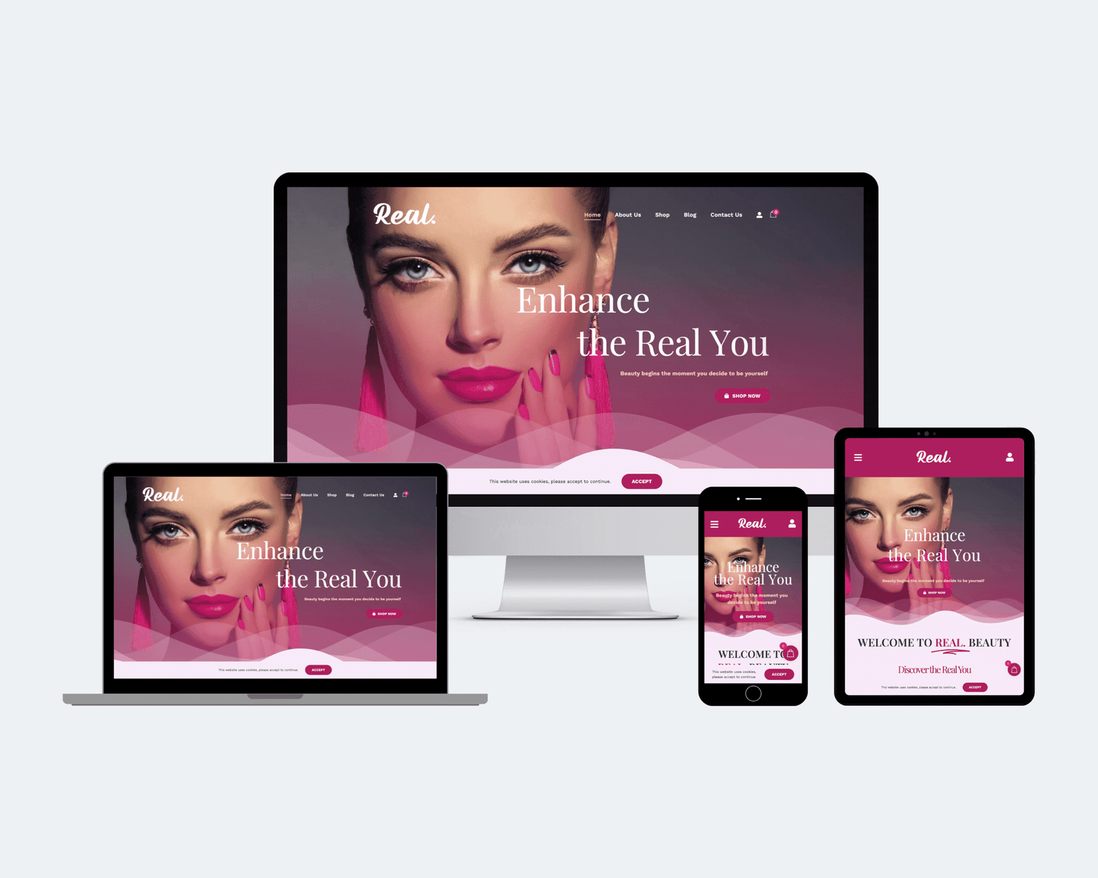 Real Beauty Company Responsive Devices Mockup